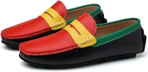 GEXECEUSS Men's Loafers Lightweight Driving Shoes Slip On Casual Penny Loafers Moccasin Flats Boat Shoes Anti-Slip Walking Shoes