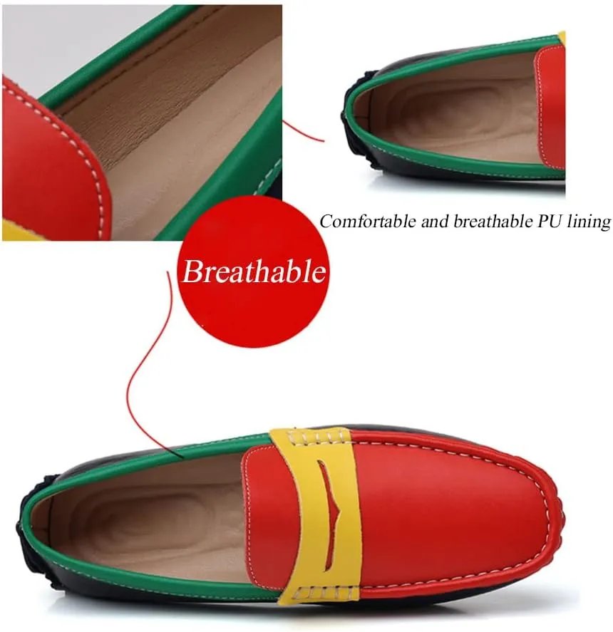 GEXECEUSS Men's Loafers Lightweight Driving Shoes Slip On Casual Penny Loafers Moccasin Flats Boat Shoes Anti-Slip Walking Shoes