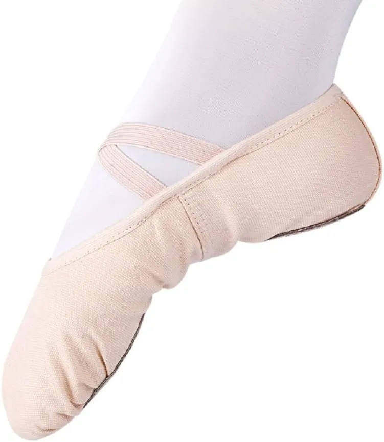 Girls Ballet Dance Shoes Canvas Ballet Slippers for Kids Split Sole Ballerina Flat Shoes