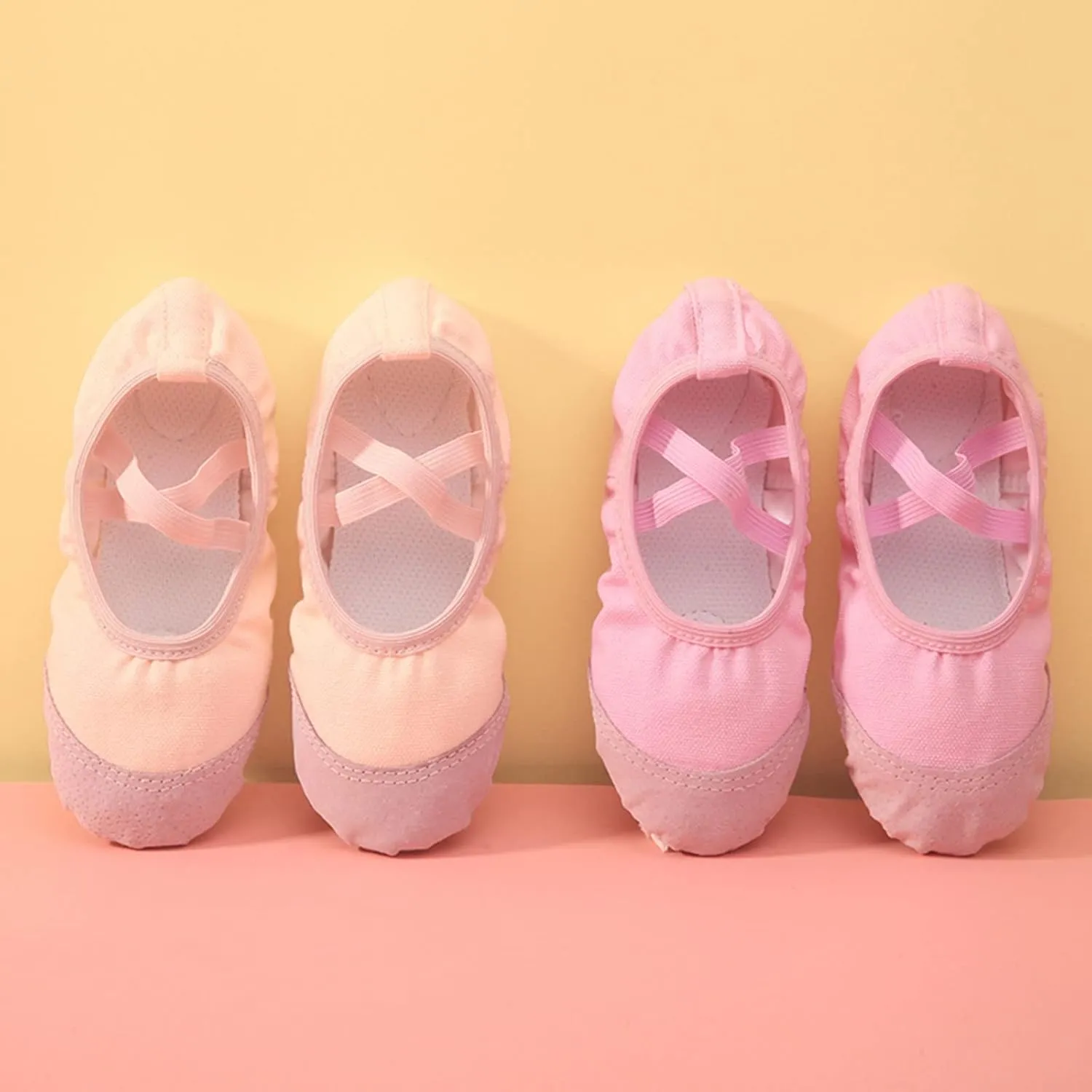 Girls Ballet Shoes for Dance Canvas Yoga Shoes/Ballet Slippers for Dancing Toddler Little Kid Ballerina Slippers