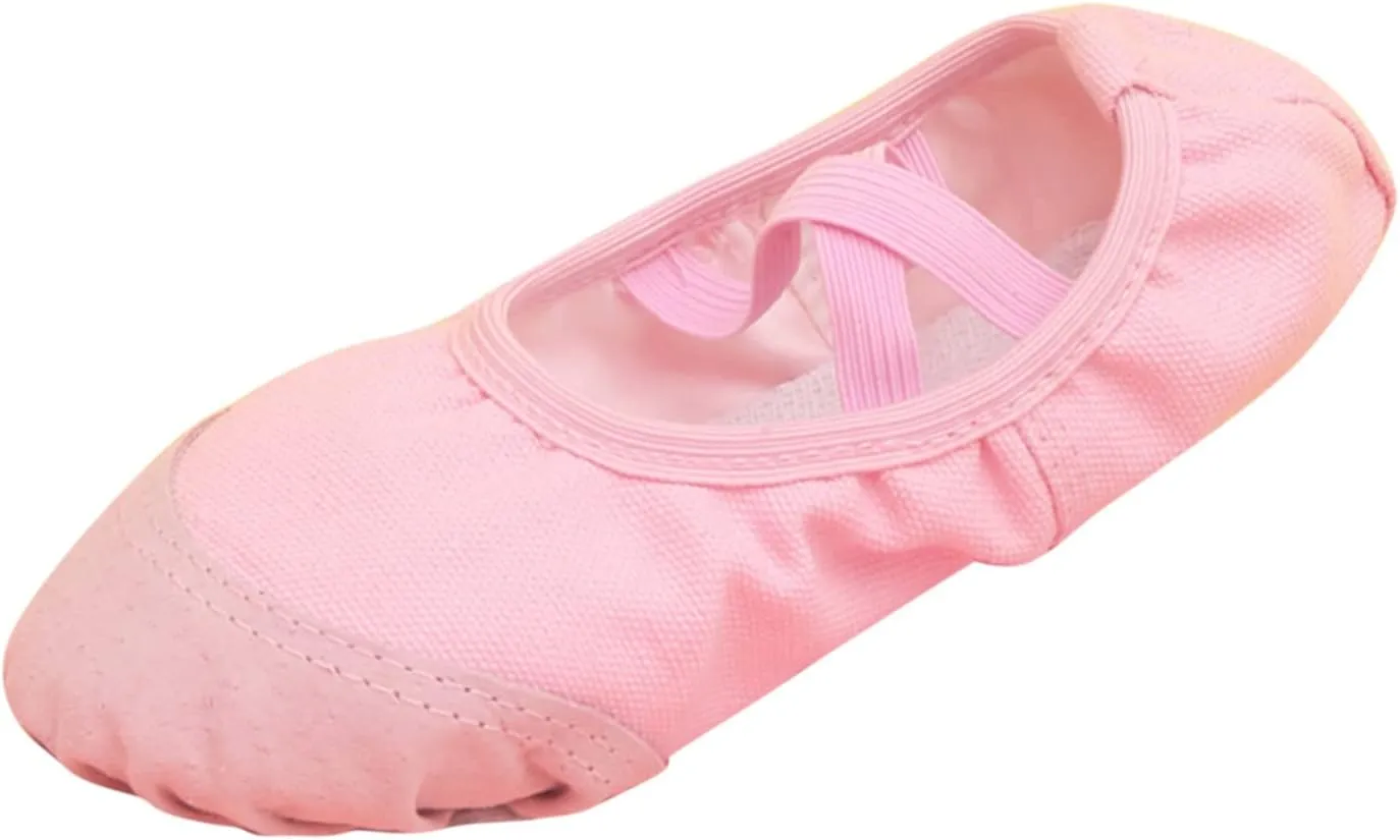 Girls Ballet Shoes for Dance Canvas Yoga Shoes/Ballet Slippers for Dancing Toddler Little Kid Ballerina Slippers