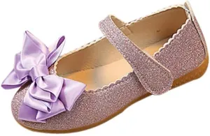 Girls Dress Shoes Flower Girls Leather Ballet Pearl Flat Wedding Party School Walking Shoes for Little Kid