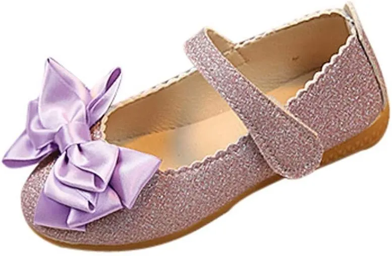 Girls Dress Shoes Flower Girls Leather Ballet Pearl Flat Wedding Party School Walking Shoes for Little Kid