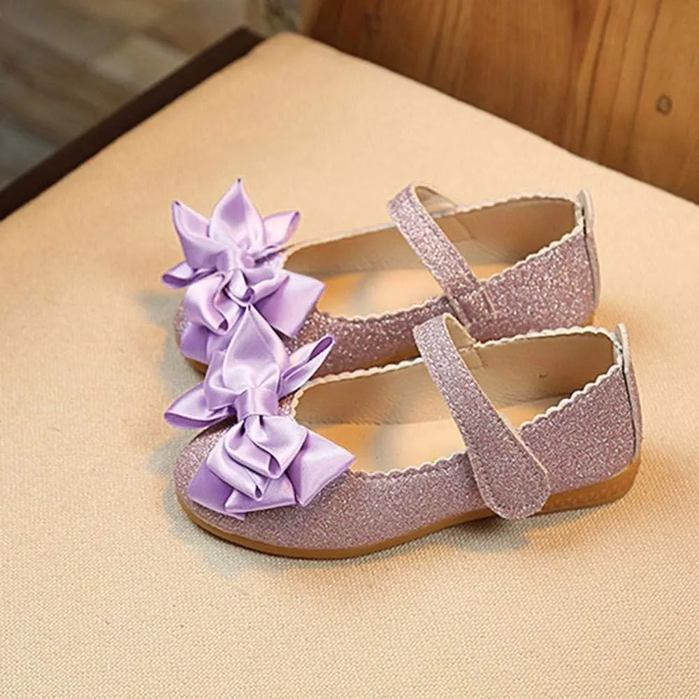 Girls Dress Shoes Flower Girls Leather Ballet Pearl Flat Wedding Party School Walking Shoes for Little Kid