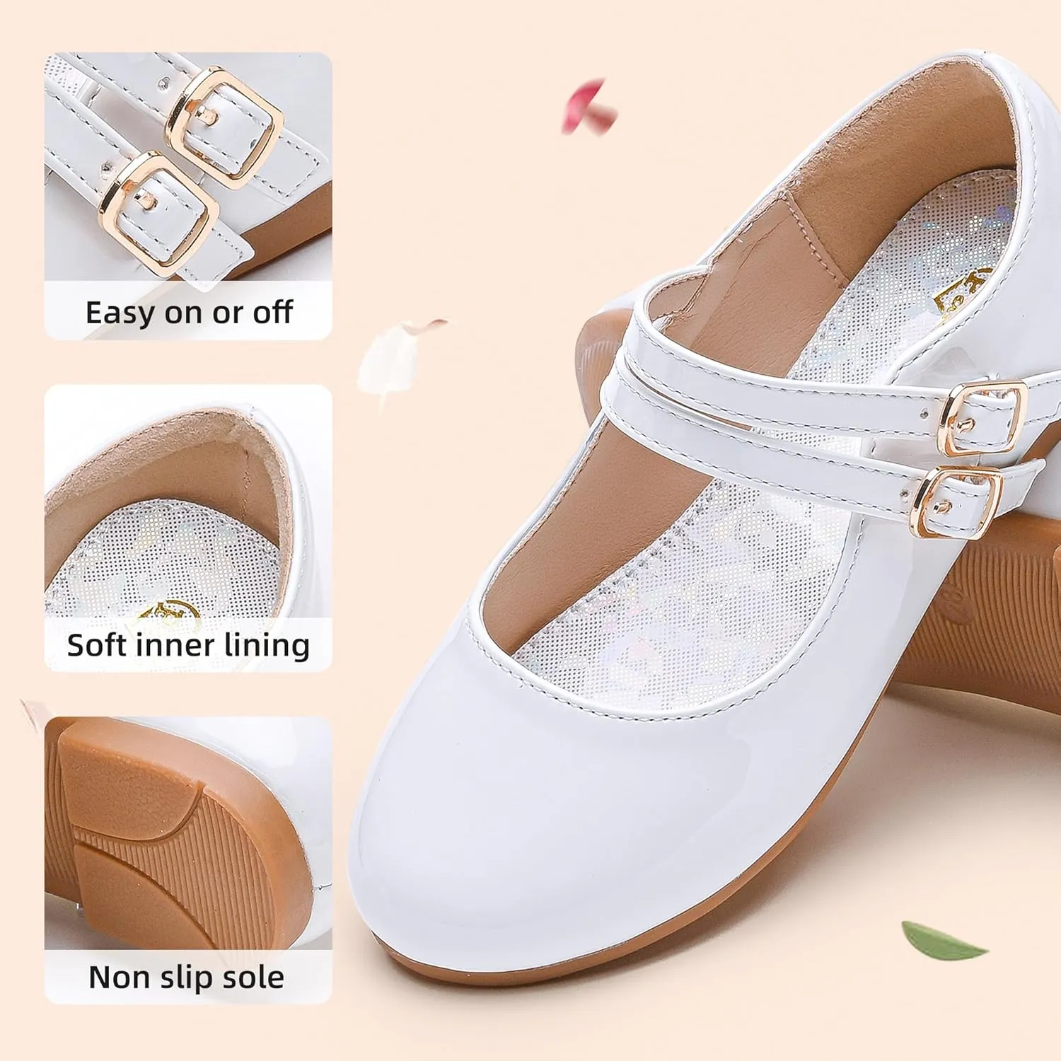 Girls Dress Shoes Princess Wedding Girls Flats Toddler Girl Shoes for Little Big Kids