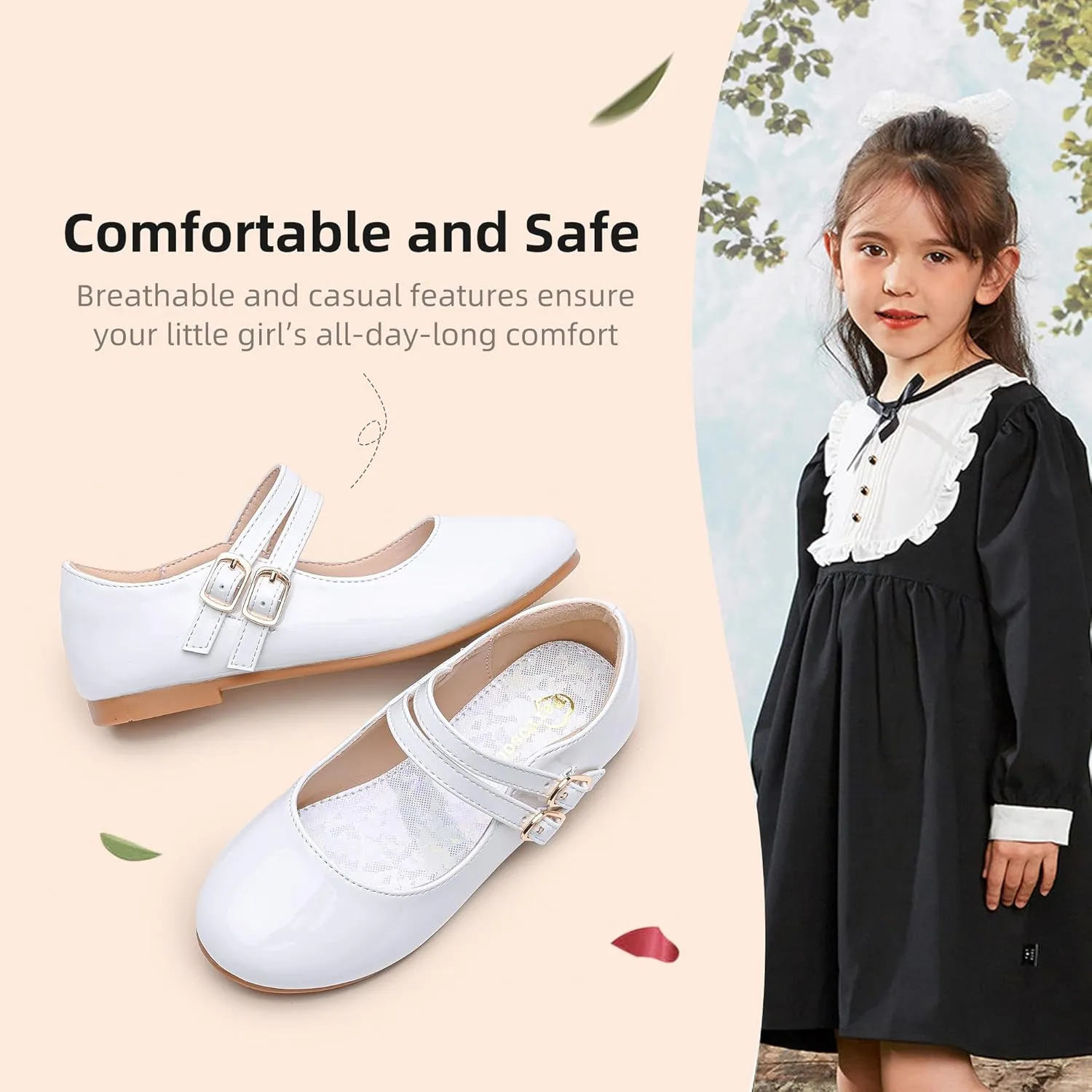 Girls Dress Shoes Princess Wedding Girls Flats Toddler Girl Shoes for Little Big Kids