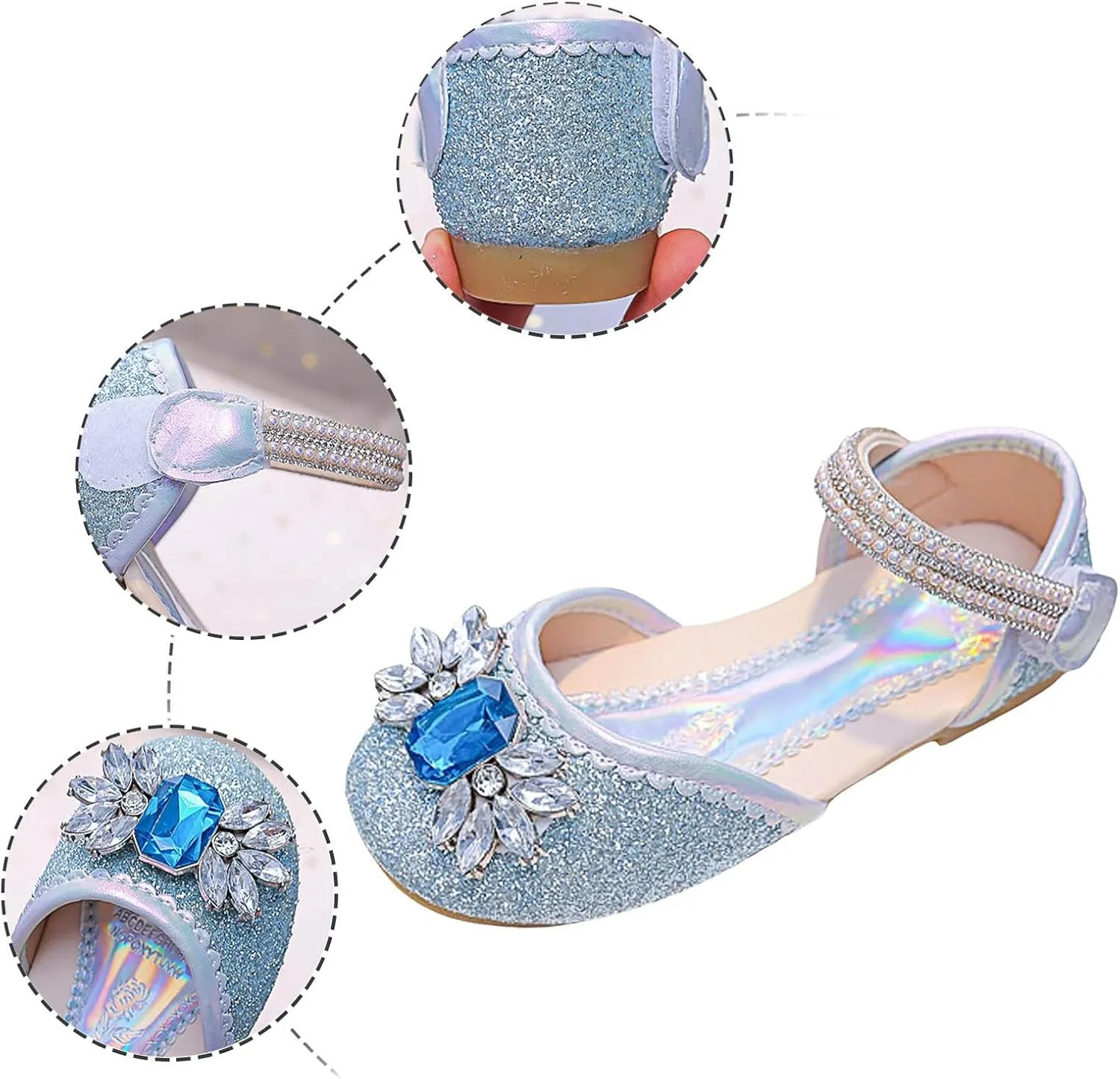 Girls Sandals Fashion Cute Bright Decorated Comfortable Flat Sole Hook Loop Casual Summer Shoes for Toddler Kids