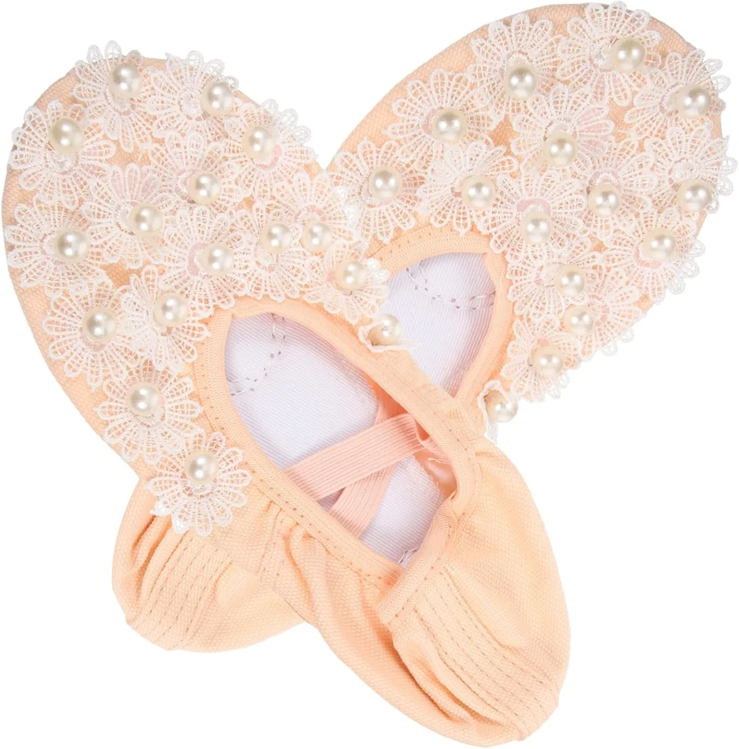 Happyyami Girls Ballet Practice Shoes Non-Slip Canvas Ballet Shoes Toddler Ballet Flats Comfortable Soft Insoles