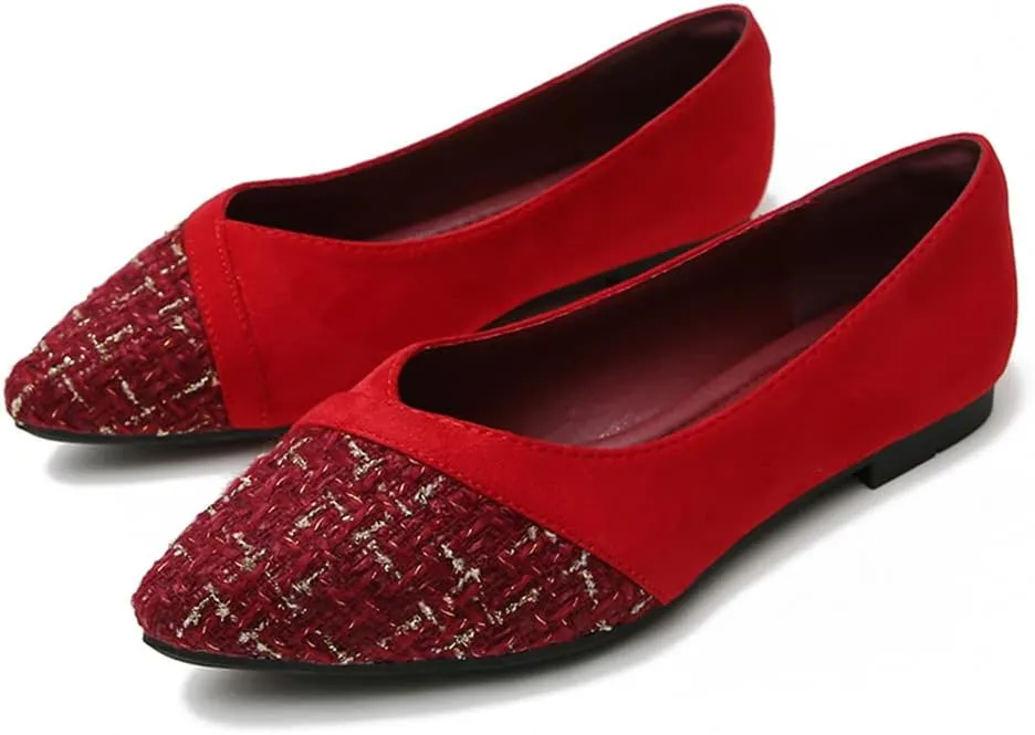Hee grand Flats for Women Pointed Toe Slip on Ballet Flats Comfortable Dress Shoes Lightweight Casual Loafers