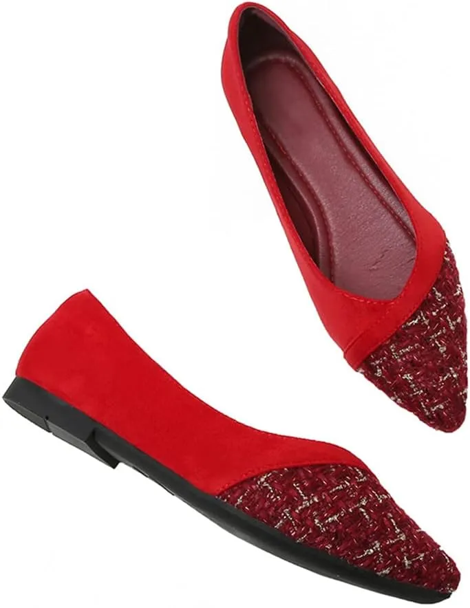 Hee grand Flats for Women Pointed Toe Slip on Ballet Flats Comfortable Dress Shoes Lightweight Casual Loafers