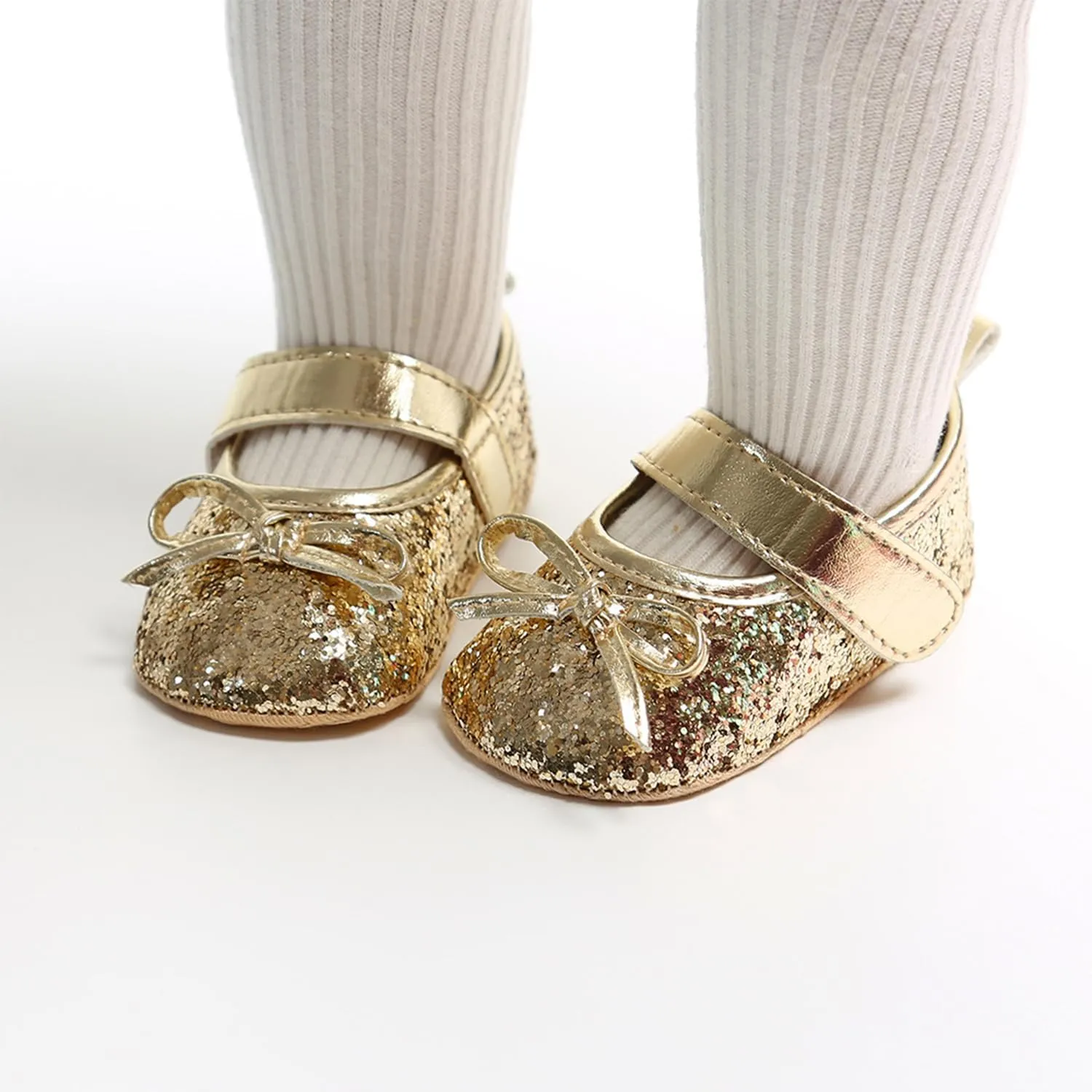 HONGTEYA Infant Baby Girls Mary Jane Flats Non Slip for Toddler First Walkers Soft Sole PU Leather Crib Shoes Sneaker Wedding Party Christmas Princess Dress Shoes Baby Moccasins Girls
