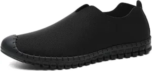 HOOENG Smoking Loafer Driving Moccasins for Men Round Toe Breathable Lightweight Loafer Shoes Vegan Leather Anti-Slip Flat Heel Lightweight Casual Slip On