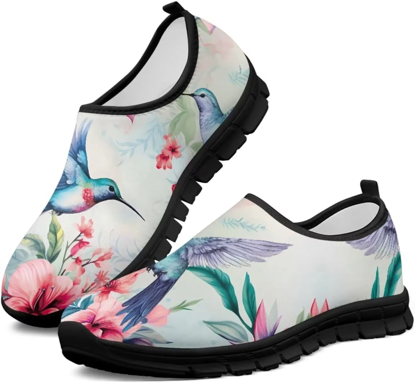 Hummingbird Work Shoes for Women Walking Loafer Flat Wide Toe Running Athletic Hiking Sneakers