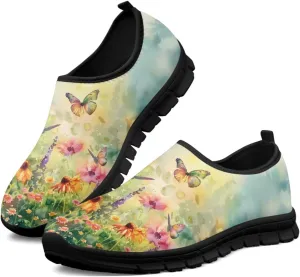 Hummingbird Work Shoes for Women Walking Loafer Flat Wide Toe Running Athletic Hiking Sneakers