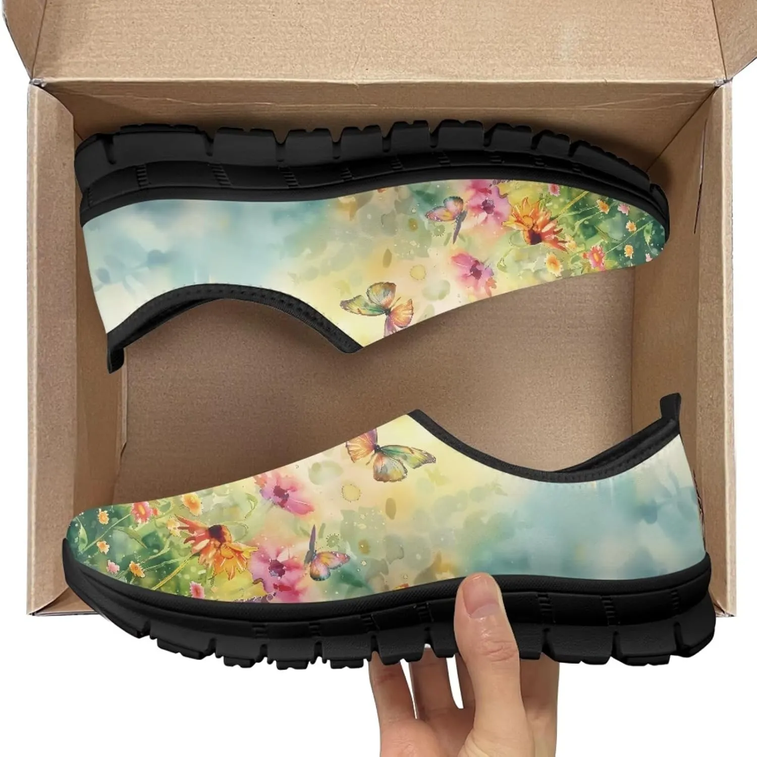 Hummingbird Work Shoes for Women Walking Loafer Flat Wide Toe Running Athletic Hiking Sneakers