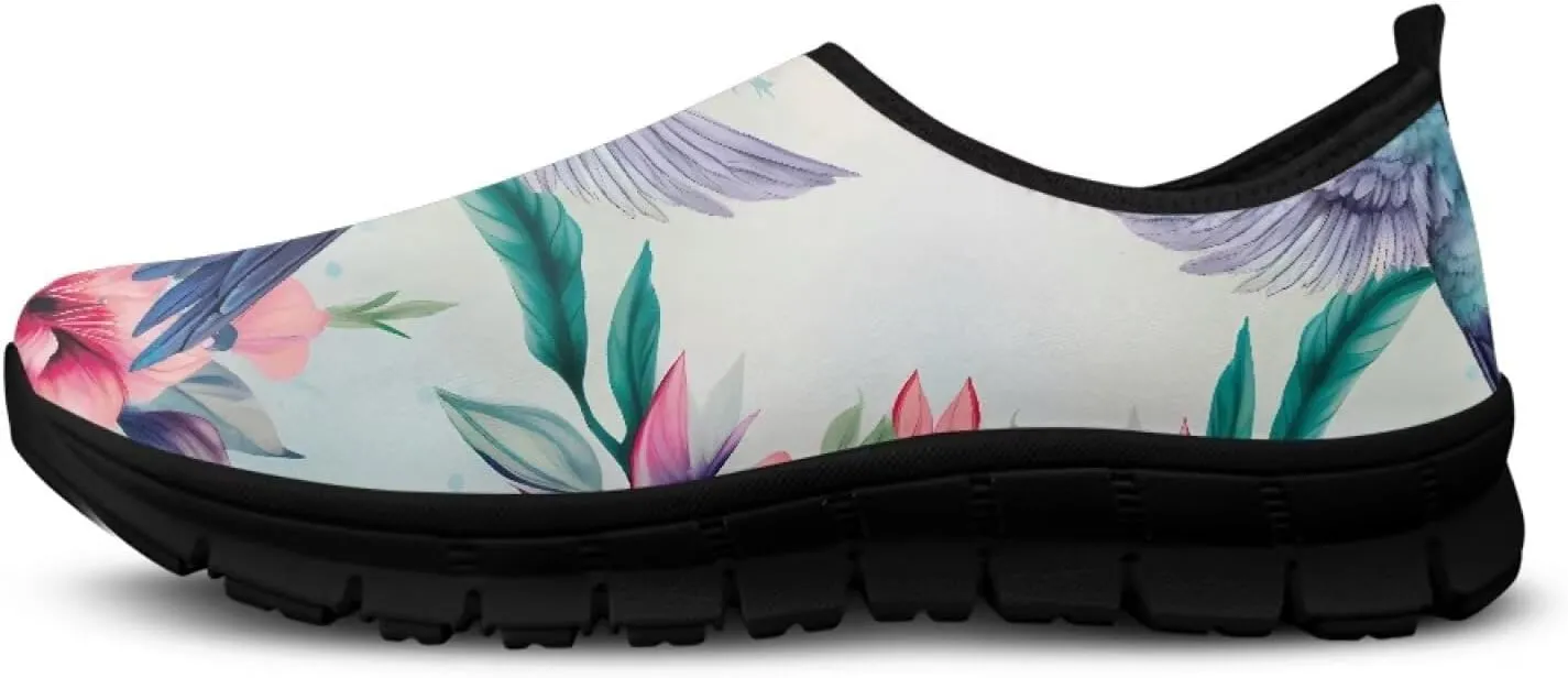 Hummingbird Work Shoes for Women Walking Loafer Flat Wide Toe Running Athletic Hiking Sneakers