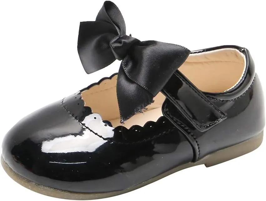 Infant Girls Wedding Dress Shoes Bow Ballet Princess Mary Jane lats First alker Baby Girl Shoes for Party Wear