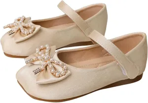 JOEupin Girls Dress Shoes Flower Girl Ballerina Ballet Flats Mary Jane Wedding Party School Shoes for Toddler