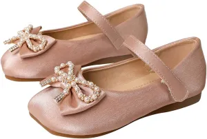 JOEupin Girls Dress Shoes Flower Girl Ballerina Ballet Flats Mary Jane Wedding Party School Shoes for Toddler