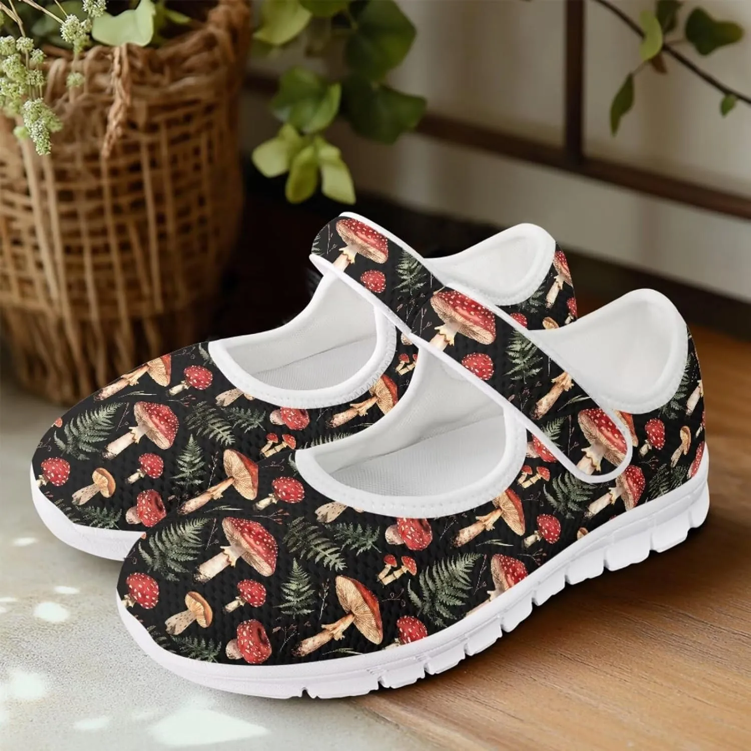 JoyLamoria Sloth Travel Mary Jane Low Top Party Sneakers Womens Adjustable Walking Shoes Indoor Outdoor Home Slippers