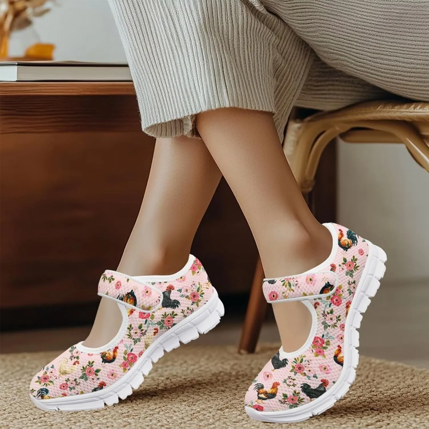 JoyLamoria Sloth Travel Mary Jane Low Top Party Sneakers Womens Adjustable Walking Shoes Indoor Outdoor Home Slippers