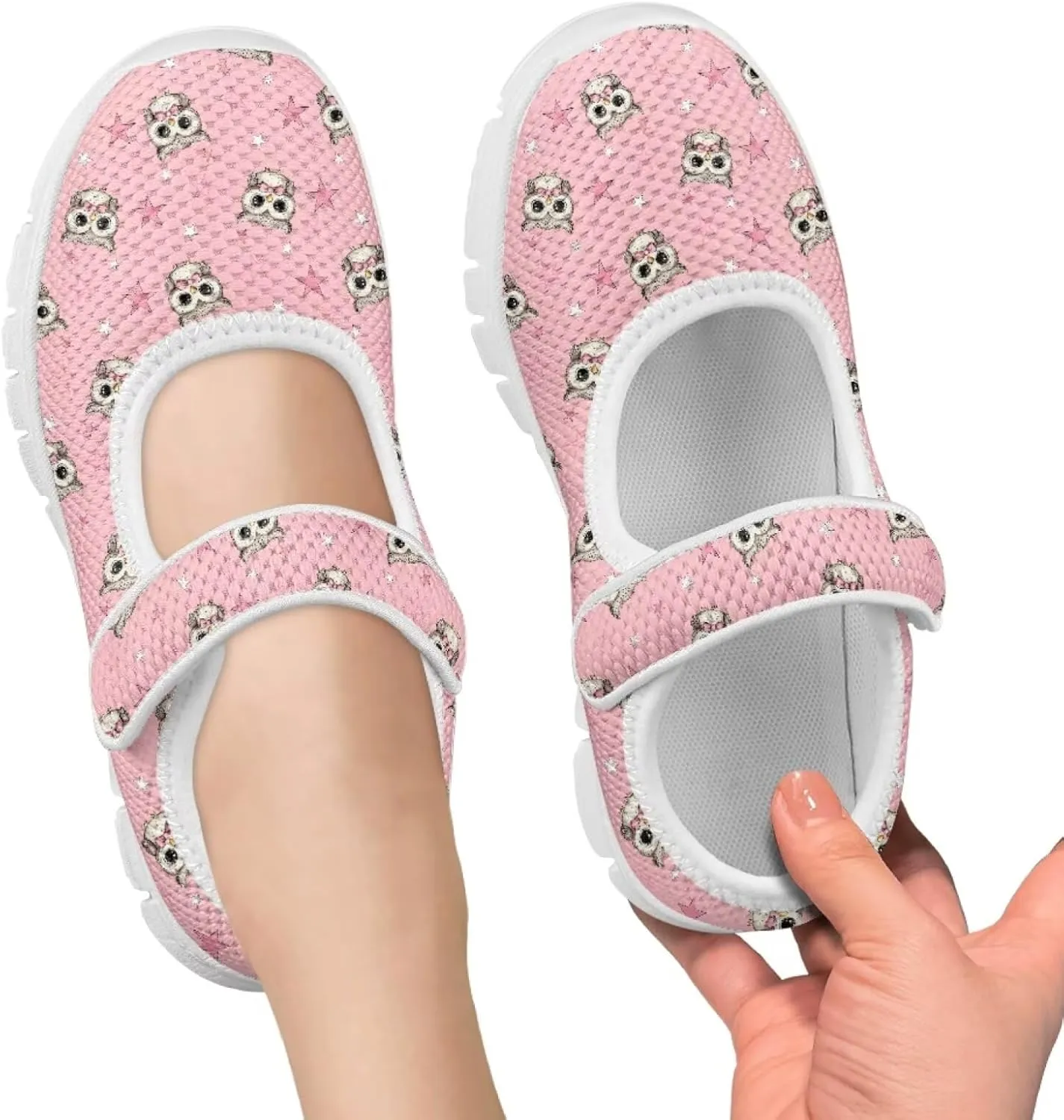 JoyLamoria White Cow Print Toddler Girls Mary Jane Shoes Girls Cute Ballet Dress Shoes School Uniform Flats Sneakers for Kids