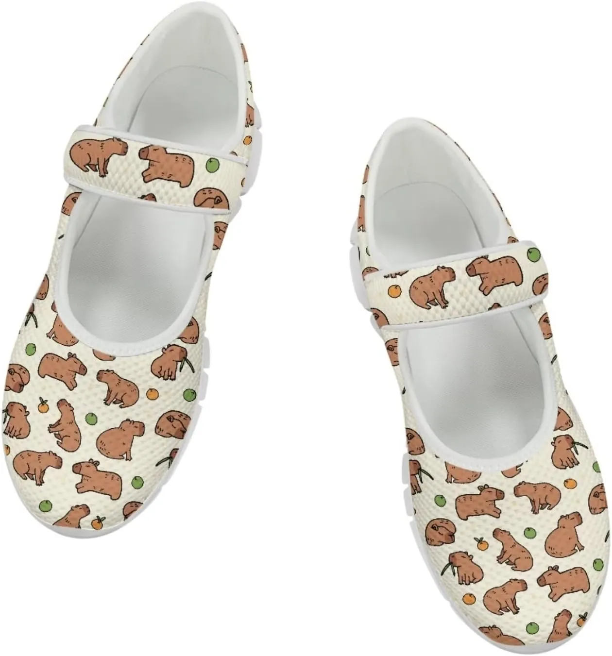 JoyLamoria Womens Comfort Flats Cute Mary Jane Shoes Colorful Dachshund Printed Walking Shoes Ultra Light Wide Fashion Sneakers