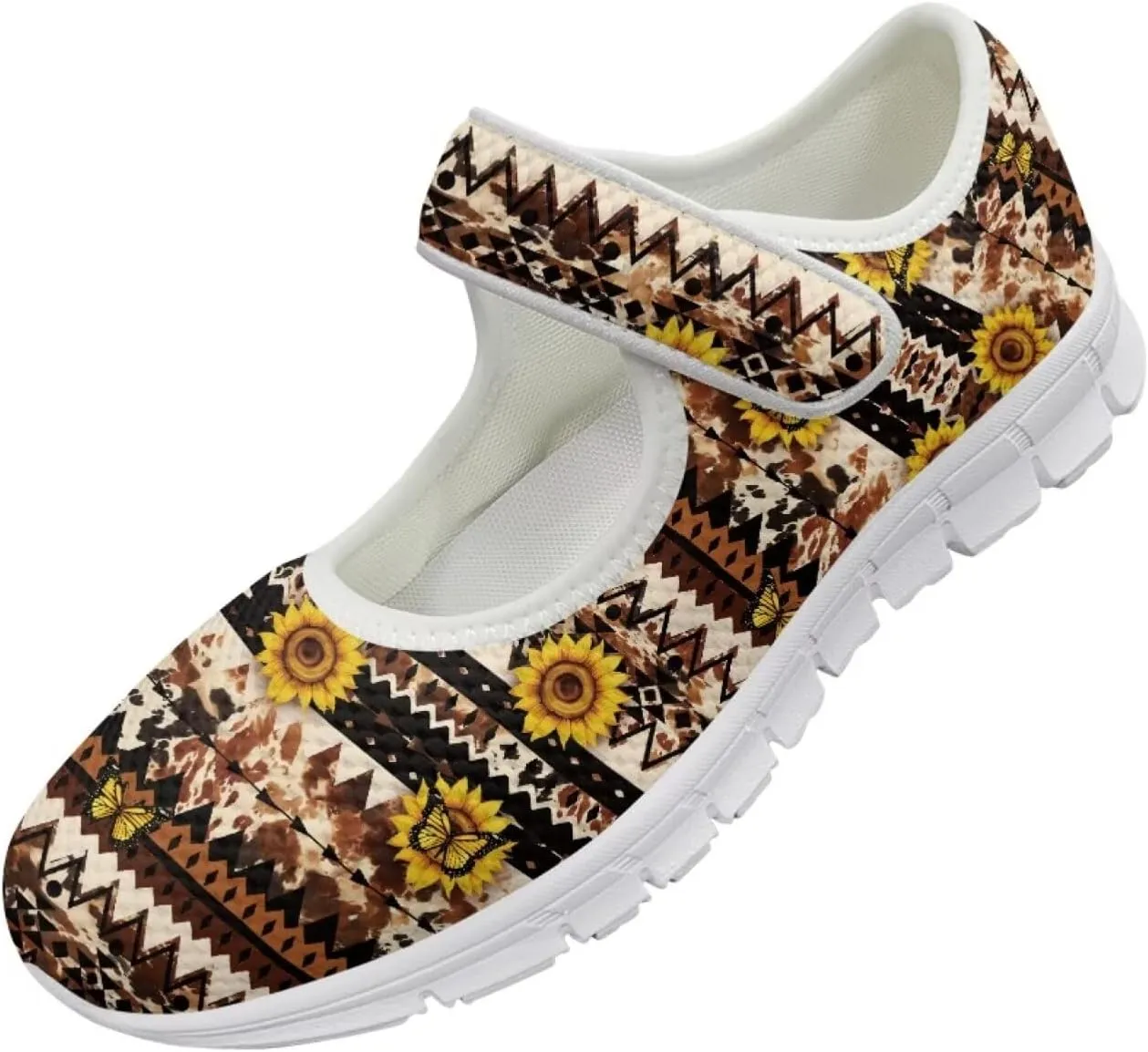 JoyLamoria Womens Comfort Flats Cute Mary Jane Shoes Colorful Dachshund Printed Walking Shoes Ultra Light Wide Fashion Sneakers