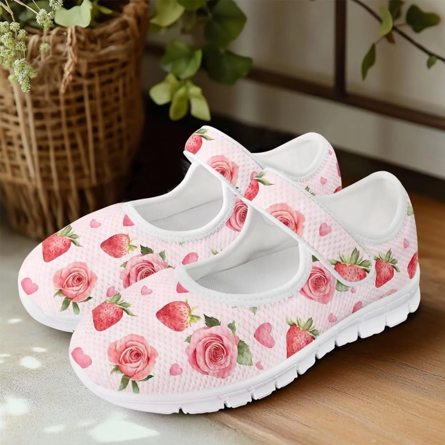JoyLamoria Womens Comfort Flats Cute Mary Jane Shoes Colorful Dachshund Printed Walking Shoes Ultra Light Wide Fashion Sneakers