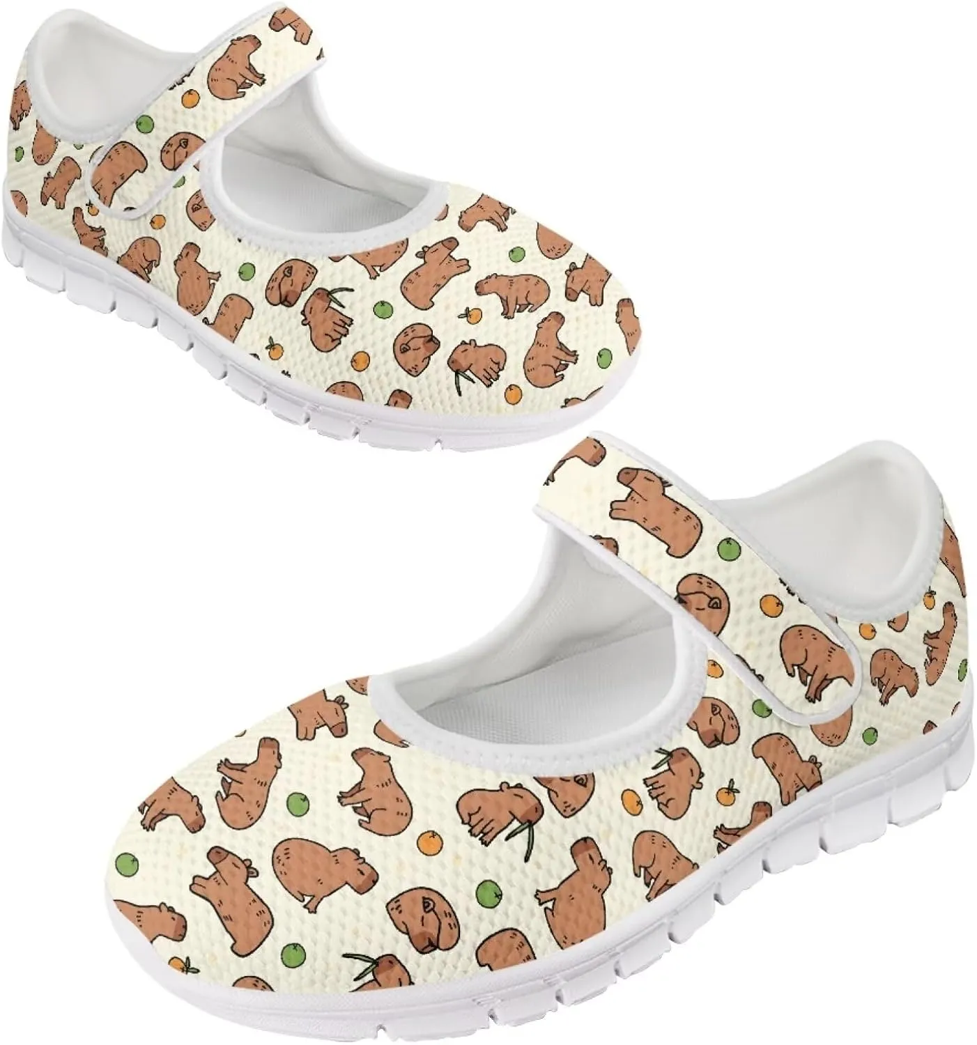 JoyLamoria Womens Comfort Flats Cute Mary Jane Shoes Colorful Dachshund Printed Walking Shoes Ultra Light Wide Fashion Sneakers