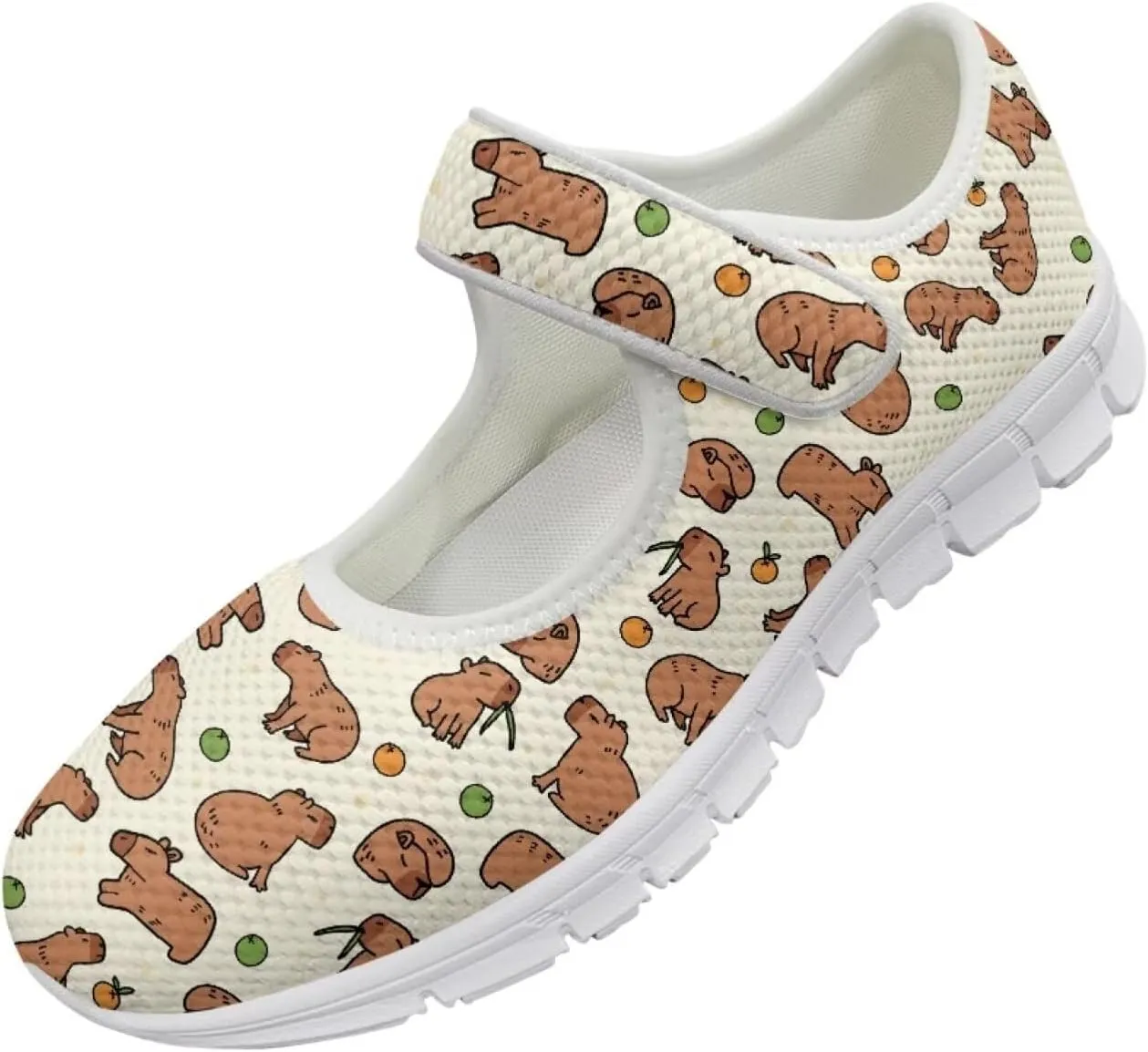 JoyLamoria Womens Comfort Flats Cute Mary Jane Shoes Colorful Dachshund Printed Walking Shoes Ultra Light Wide Fashion Sneakers