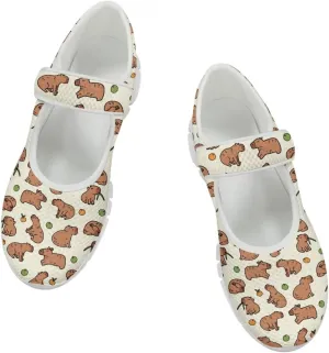 JoyLamoria Womens Comfort Flats Cute Mary Jane Shoes Colorful Dachshund Printed Walking Shoes Ultra Light Wide Fashion Sneakers