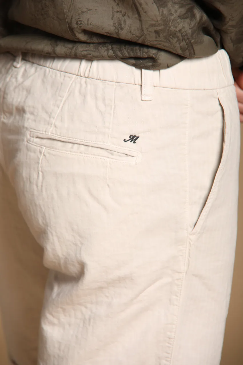 Khinos M74 bermuda chino uomo in misto cotone e canapa a resca relaxed fit