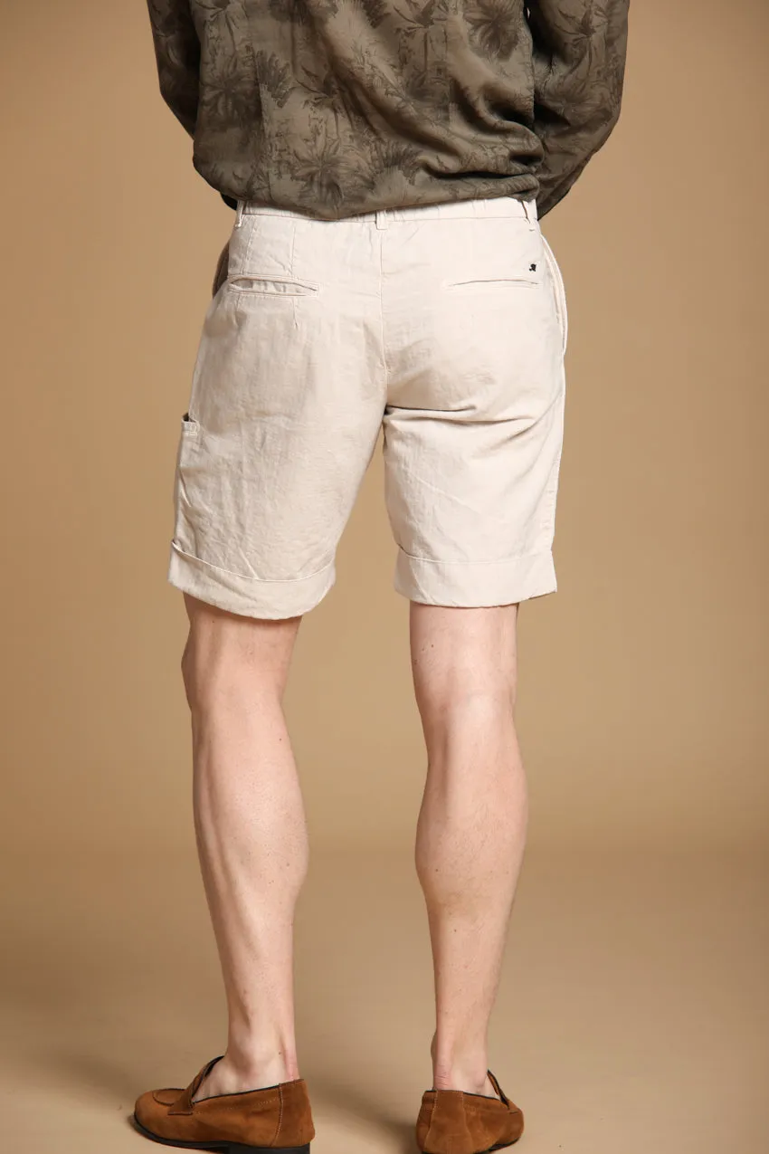 Khinos M74 bermuda chino uomo in misto cotone e canapa a resca relaxed fit