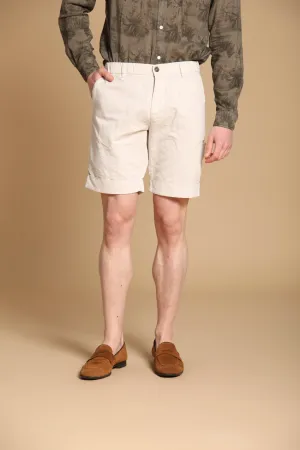 Khinos M74 bermuda chino uomo in misto cotone e canapa a resca relaxed fit