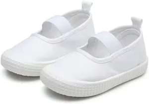 Kids Boy Girl White Fashion Canvas Shoes for School Walking Running Travel