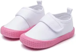 Kids Boy Girl White Fashion Canvas Shoes for School Walking Running Travel