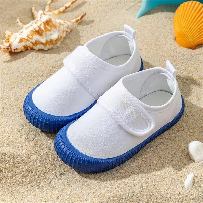 Kids Boy Girl White Fashion Canvas Shoes for School Walking Running Travel