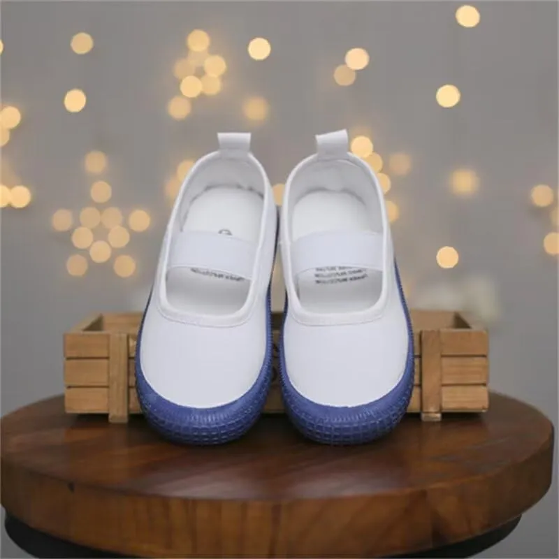 Kids Boy Girl White Fashion Canvas Shoes for School Walking Running Travel