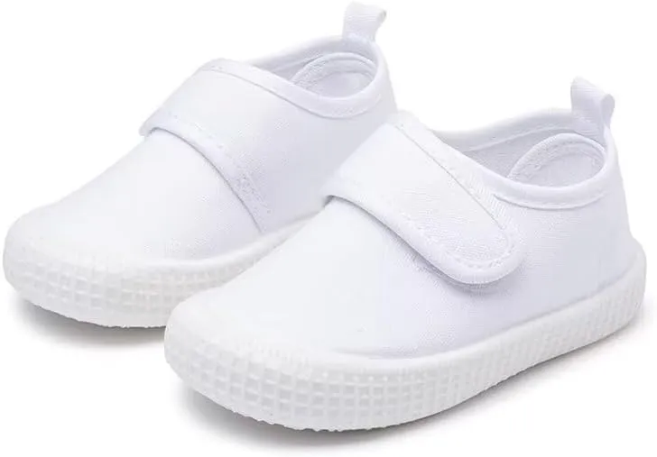 Kids Boy Girl White Fashion Canvas Shoes for School Walking Running Travel