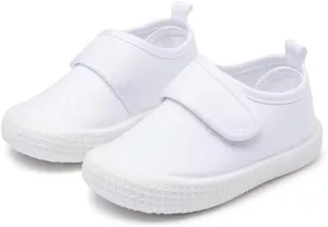 Kids Boy Girl White Fashion Canvas Shoes for School Walking Running Travel