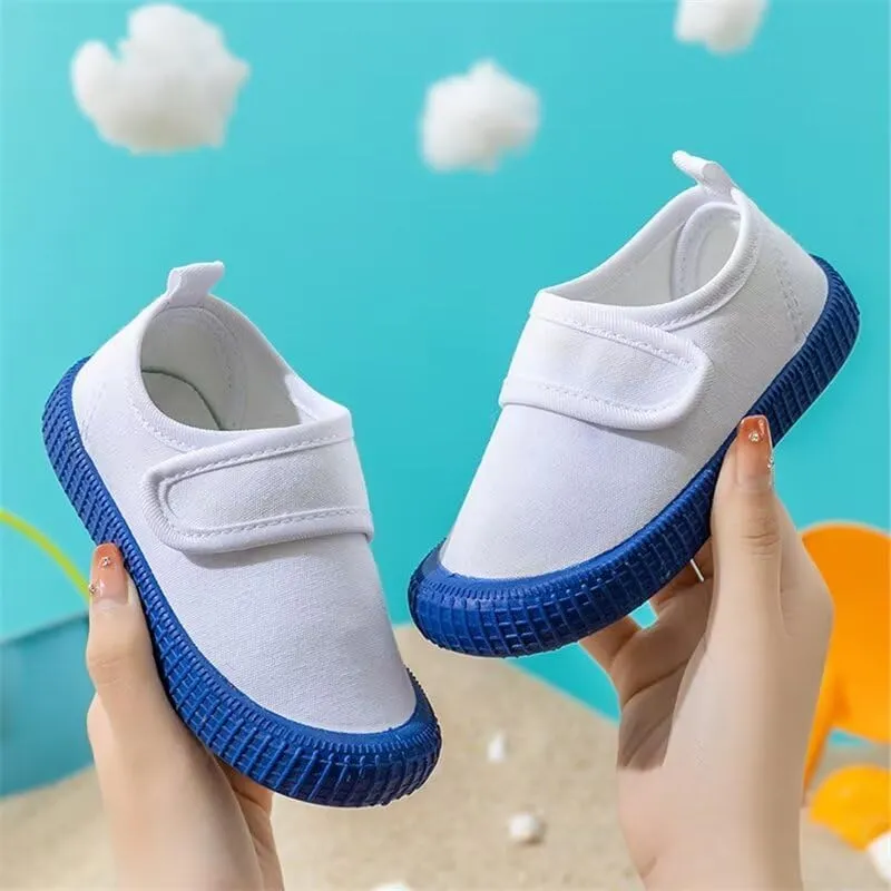 Kids Boy Girl White Fashion Canvas Shoes for School Walking Running Travel