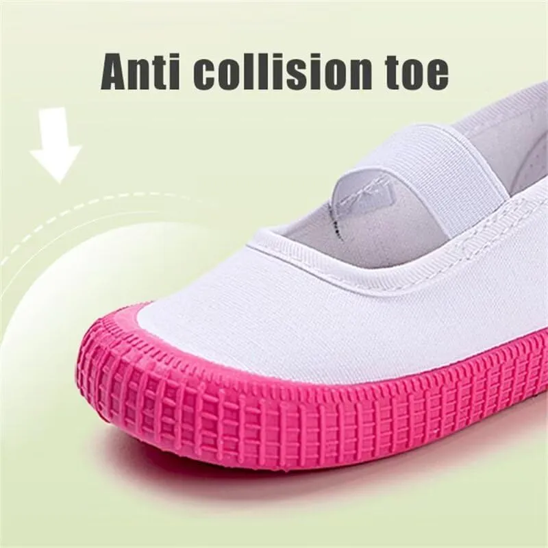 Kids Boy Girl White Fashion Canvas Shoes for School Walking Running Travel