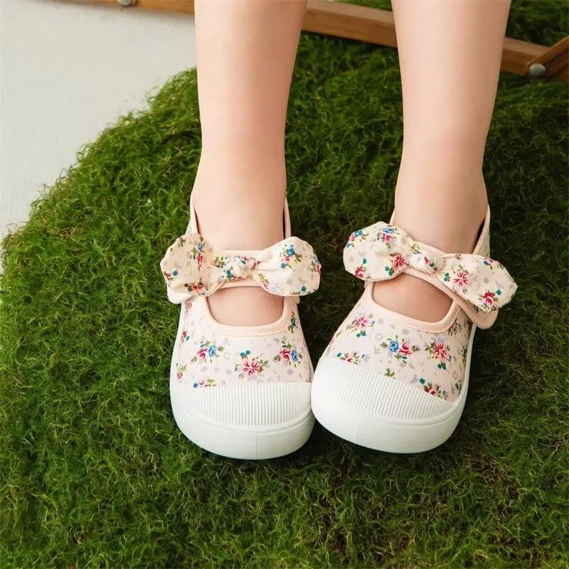 Kids Girl Fashion Bowknot Casual Shoes for School Walking Dancing Garden