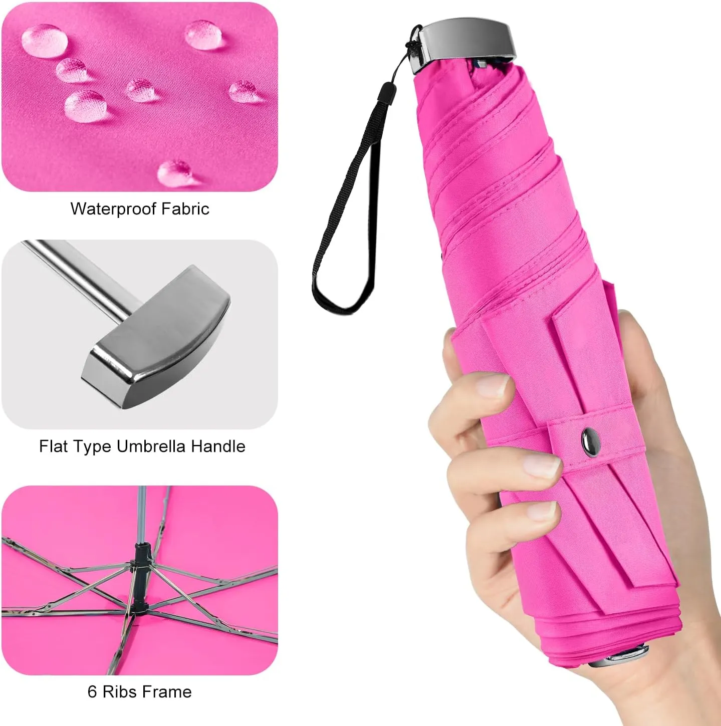 Lejorain Mini Travel for lightweight Umbrella - Small Cute Purse Umbrellas Rain Compact Lightweight Windproof Sun Women Paraguas