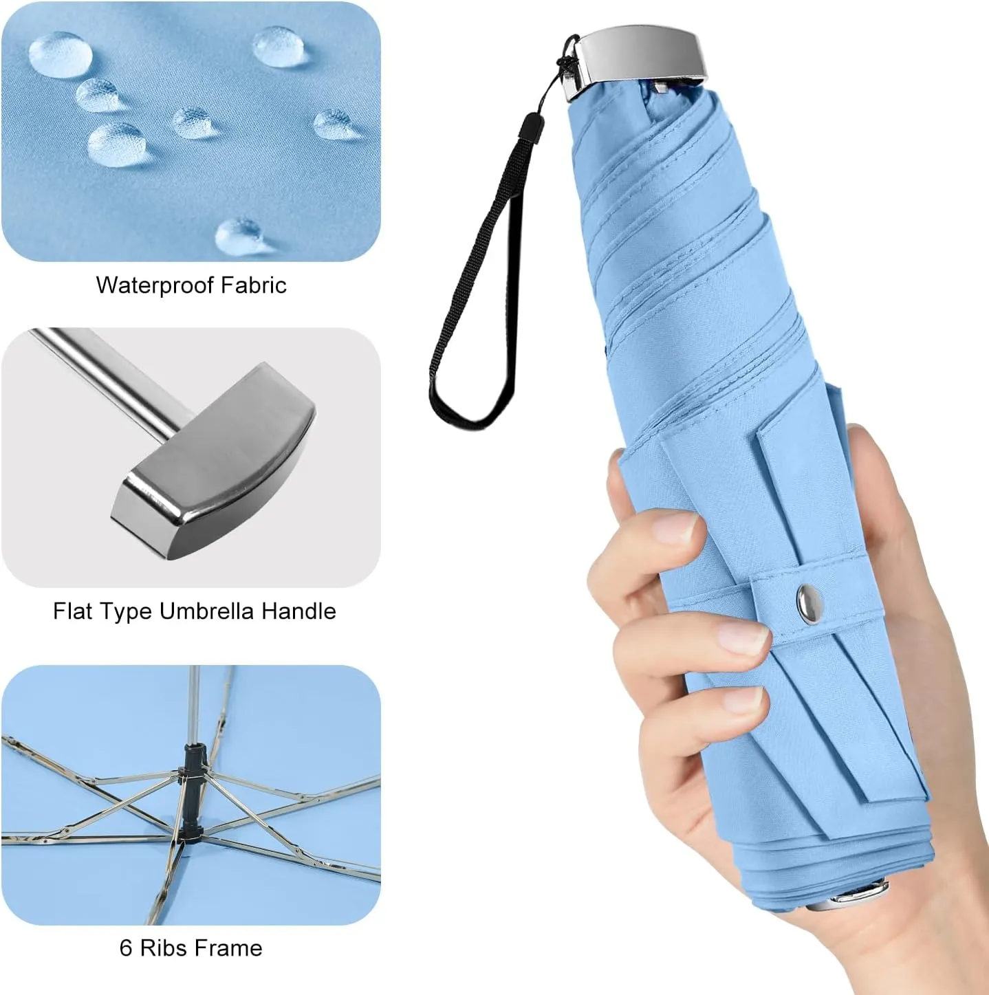 Lejorain Mini Travel for lightweight Umbrella - Small Cute Purse Umbrellas Rain Compact Lightweight Windproof Sun Women Paraguas