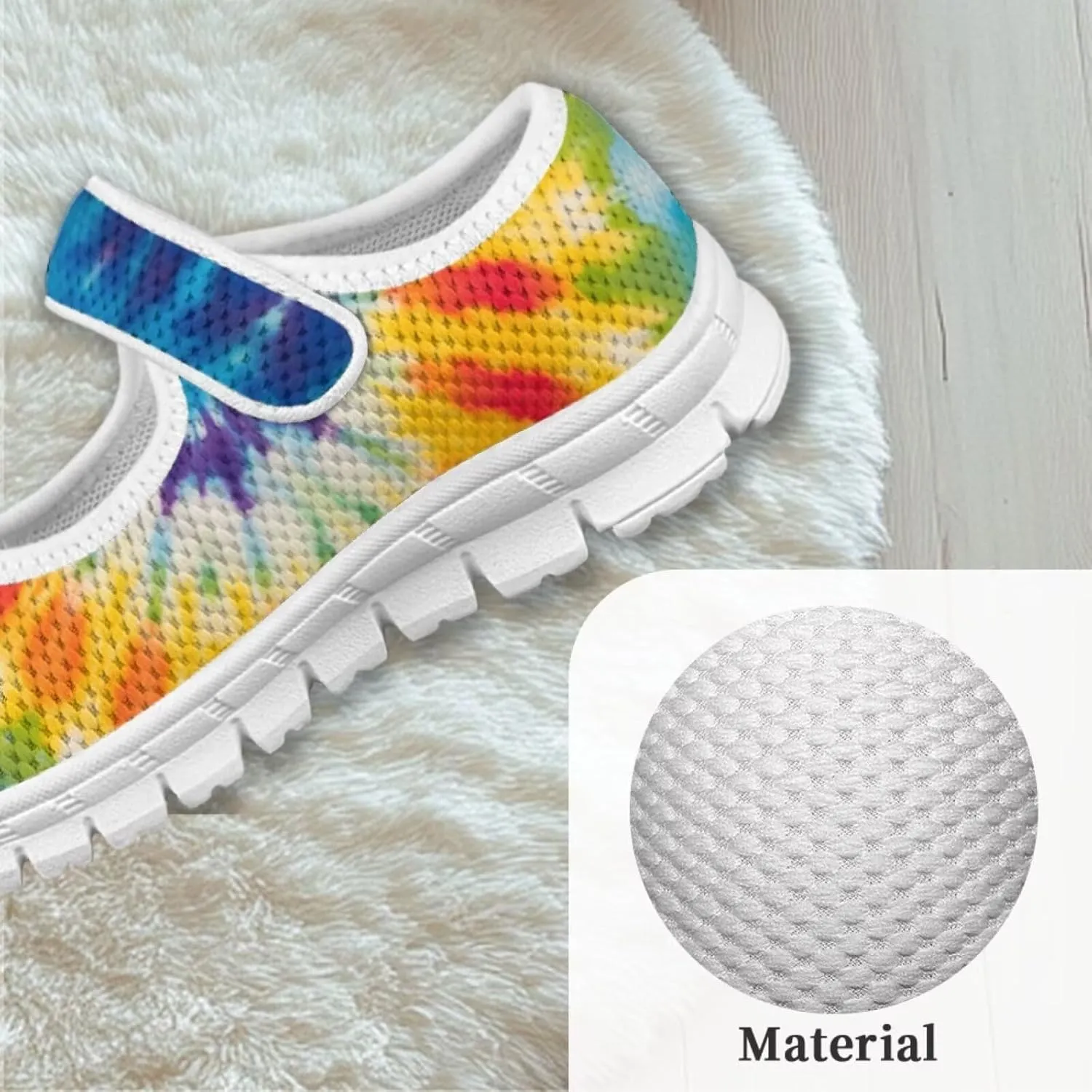 Little Girls Tie Dye Rainbow Mary Janes Shoes Ballet Flats Dress Shoe School Party Walking Shoes