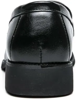 Loafers for Men Round Toe Patchwork Vegan Leather Penny Loafer Slip Resistant Comfortable Flat Heel Wedding Prom Slip-on