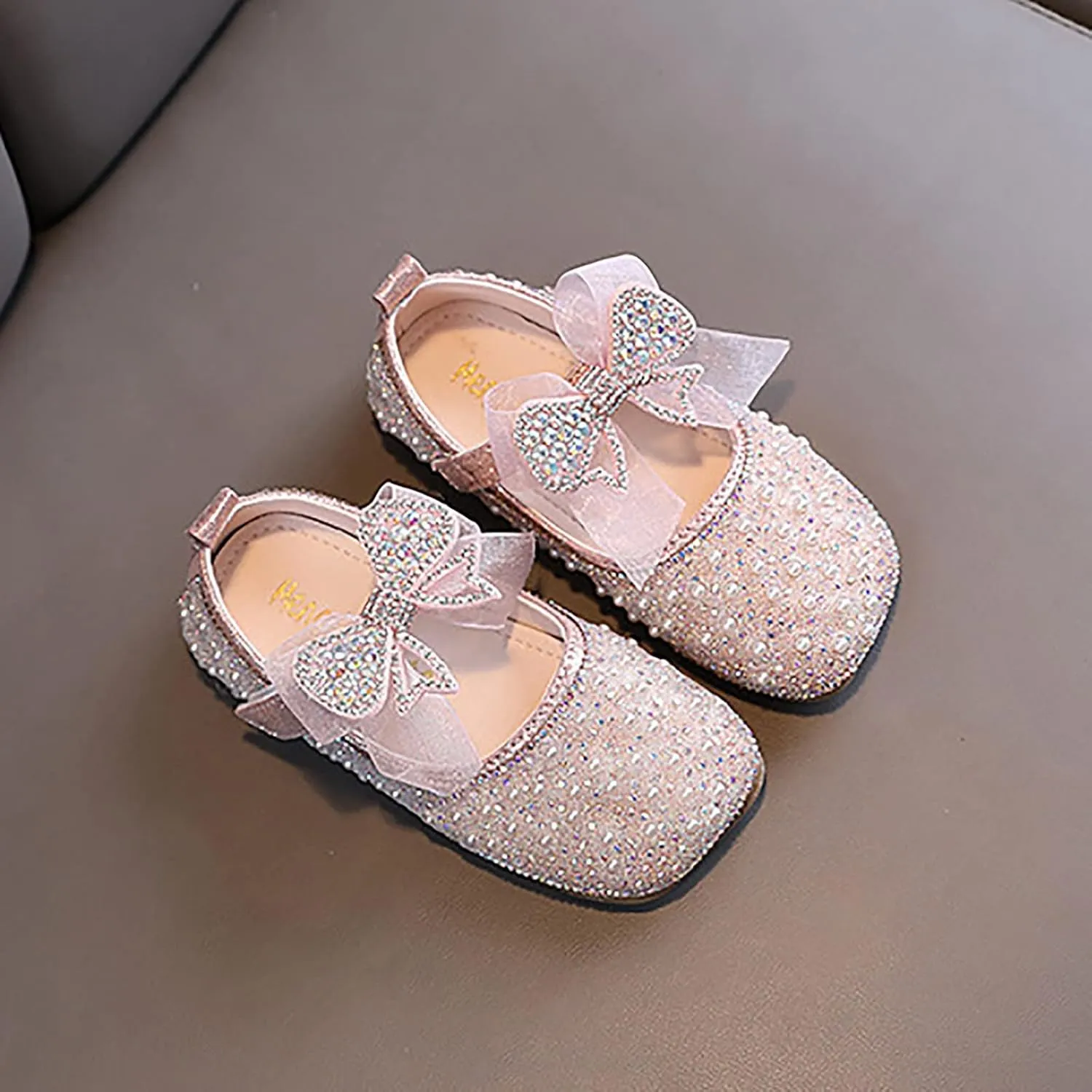 Mary Jane Shoes for Girls Sparkle Glitter Ballerina Flats Wedding Flower Bridesmaids Princess Shoes for Kids Toddler
