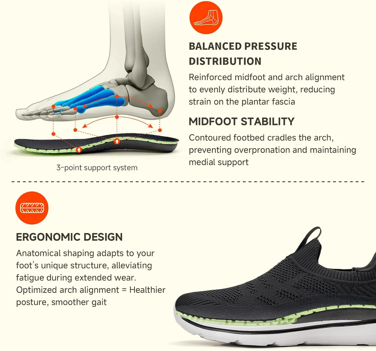 Men's Hands-Free Slip On Sneakers | Laceless Walking Shoes for Gym/Travel/Office